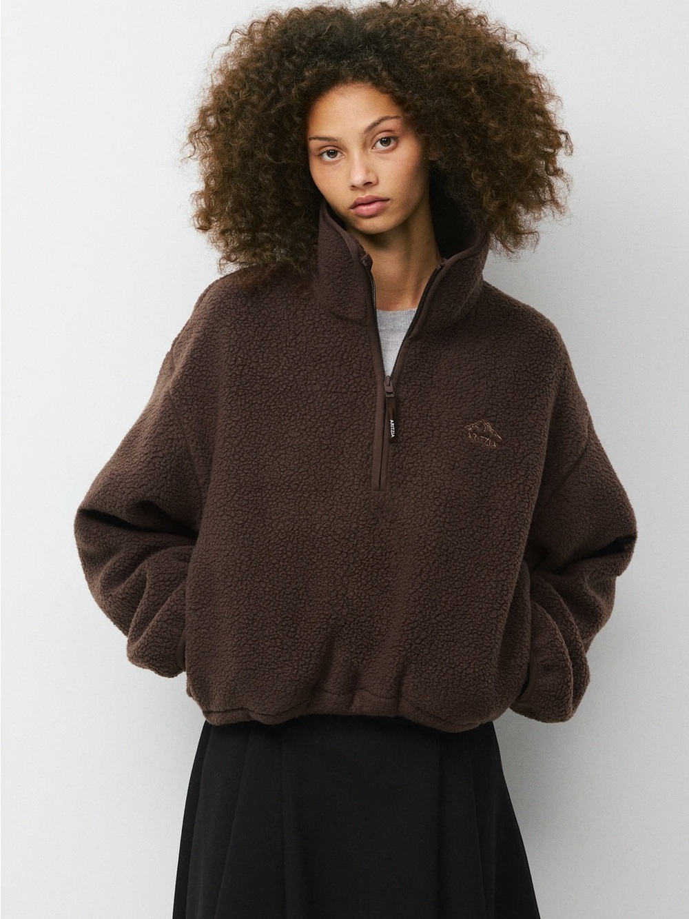 Aritzia Polartec Thermal Pro Zephyr Hi-Hip Mockneck Mid-pile fleece oversized